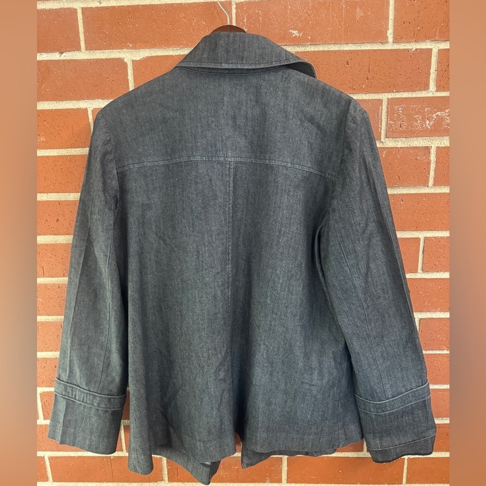 Sandro Paris Gray Denim Jacket Women’s Large Double Breasted - Picture 2 of 3
